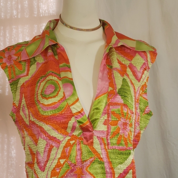 Alberto makali sleeveless crinkle top M size - Picture 2 of 8